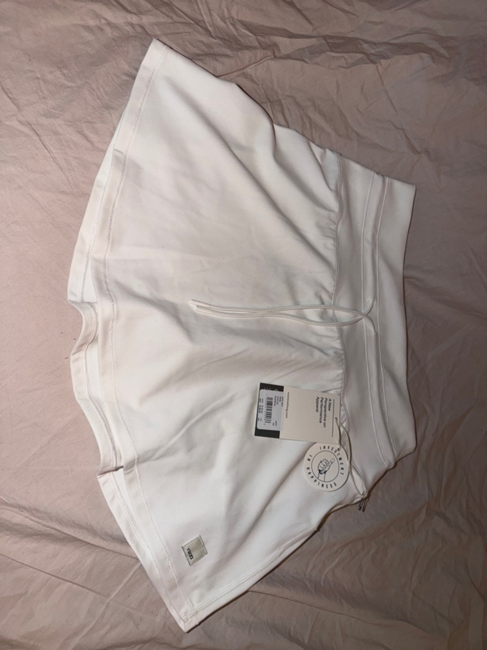 Vuori White Athletic Skort with Drawstring Waist
